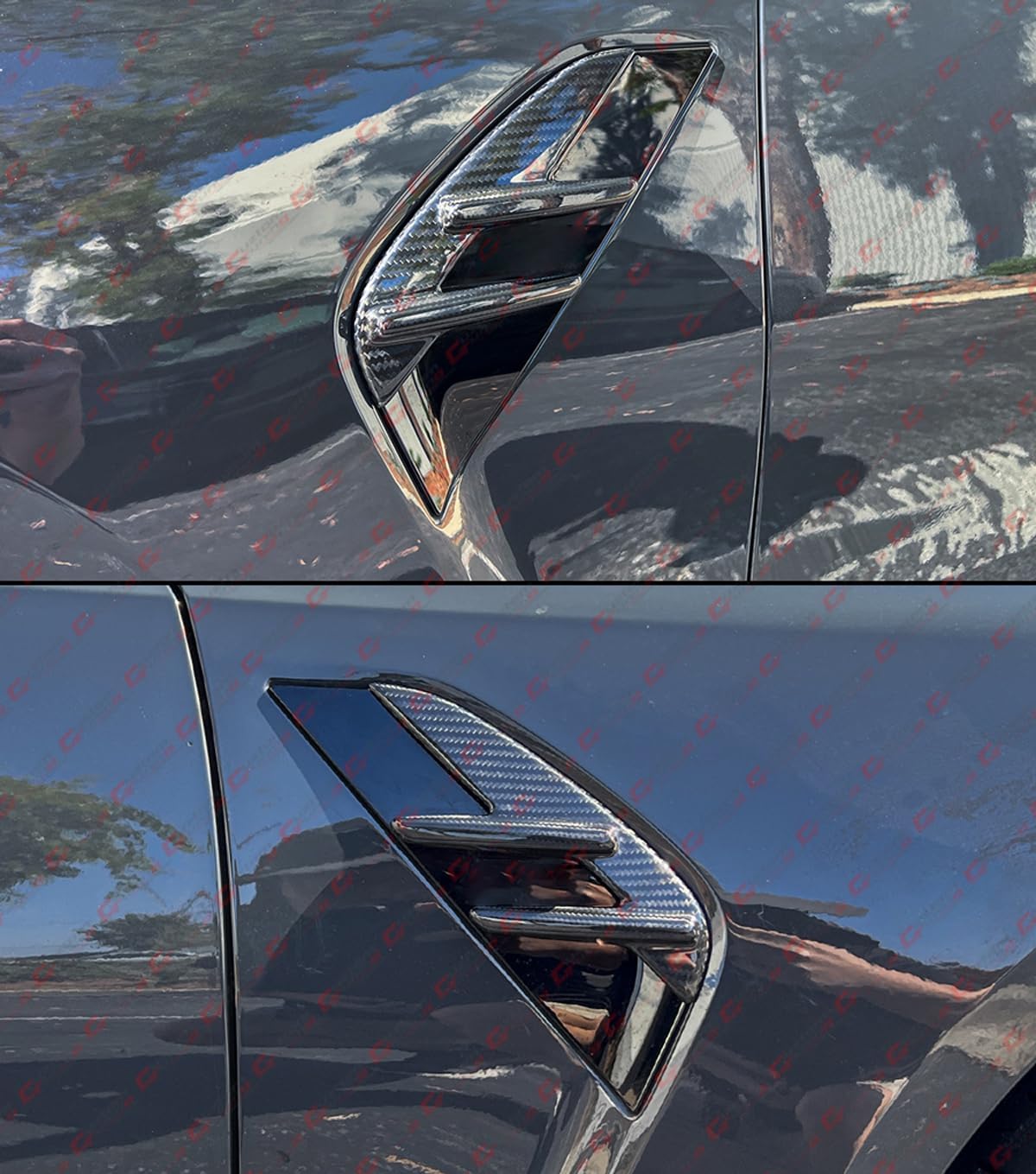 Real Full Dry Carbon Fiber Front Fender Side Vent Direct Add-on Garnish Cover Trim Set Compatible With 2021-2025 BMW G80 M3