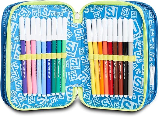 Astuccio Scuola SJ 3 Scomparti - Tema Pirata, Completo Di Matite E Pennarelli - Foto 7