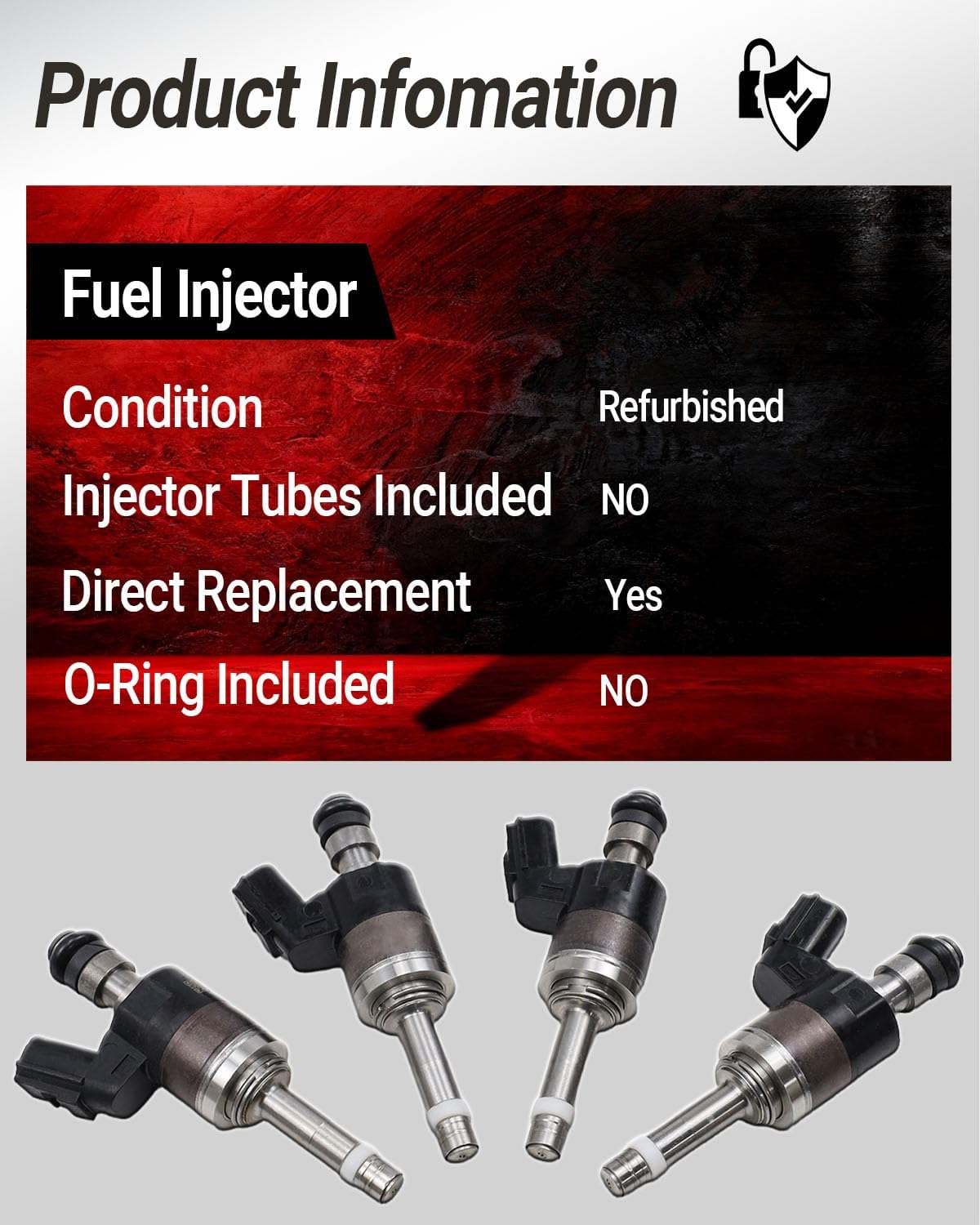4pcs Fuel Injectors fit for Honda Fit EX, EX-L, LX 1.5L L4 2015-2017, Honda Fit EX, EX-L, LX, Sport 1.5L L4 2018-2020 Direct Fuel Injector Replacement OE 16010-5R1-315 16010-5R1-305