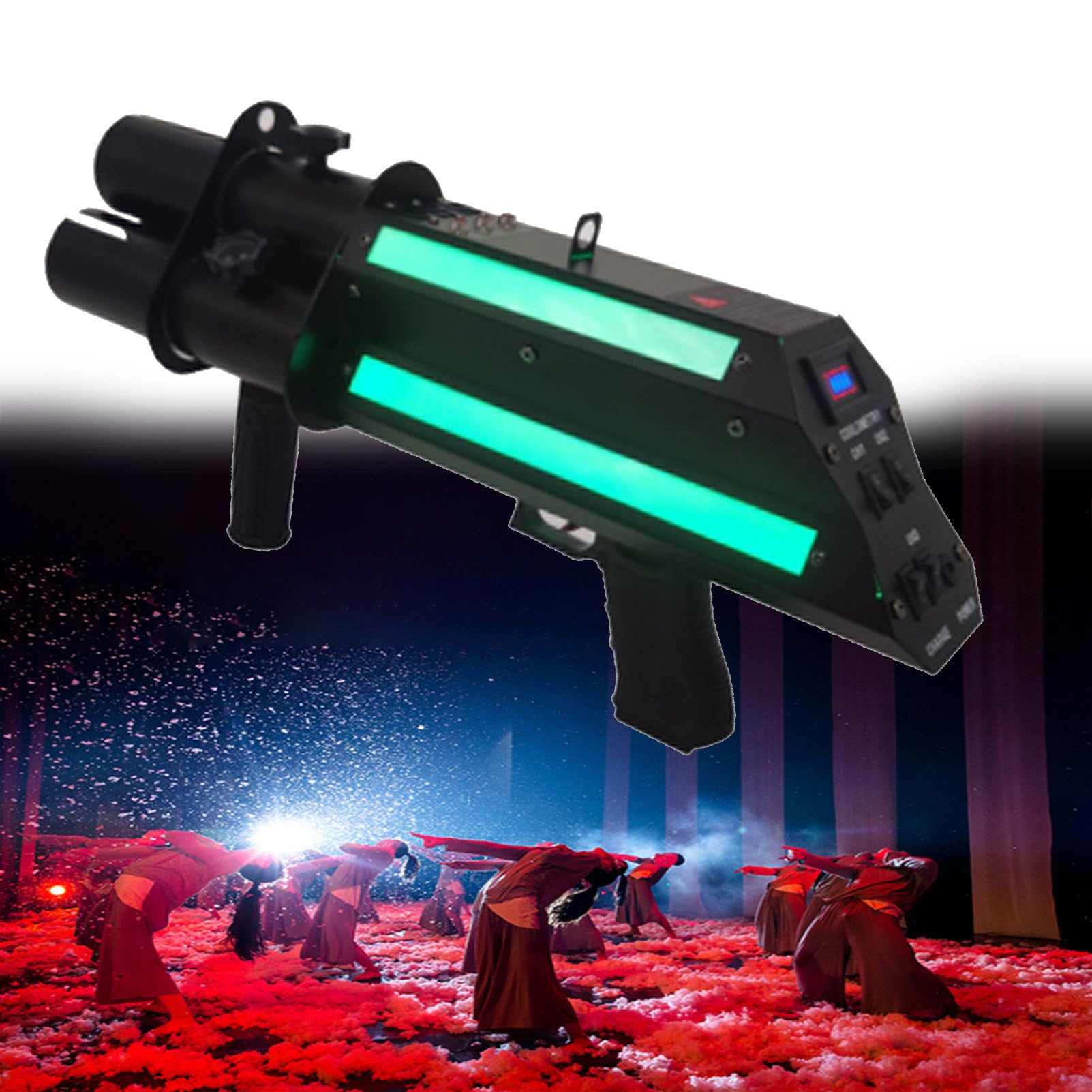 Pvxa Concierge Flowers Atmosphere Gun,Professional Bar Atmosphere Confetti Jet Machine,Handheld Confetti Gun, 25pcs Coloured Party Poppers,for Special Event Style2