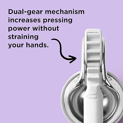 Miniatura 4 de Chef'n FreshForce - Exprimidor de limón y cítricos, prensa manual con potencia de doble engranaje para una máxima extracción de jugo, duradero,