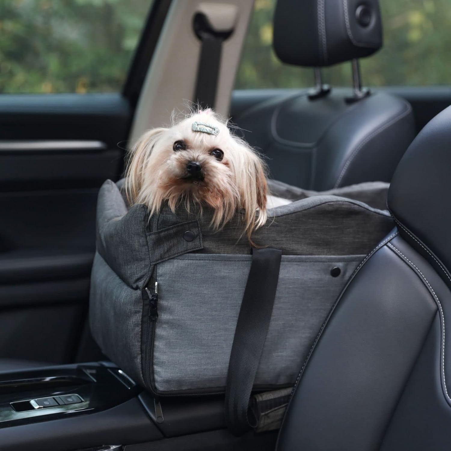 Dog Console Car Seat Dog Car Seats for Small Dogs Pet Console Car Seat Pet Booster Seat for Car Doggie Car Seat for Console Armrest car…