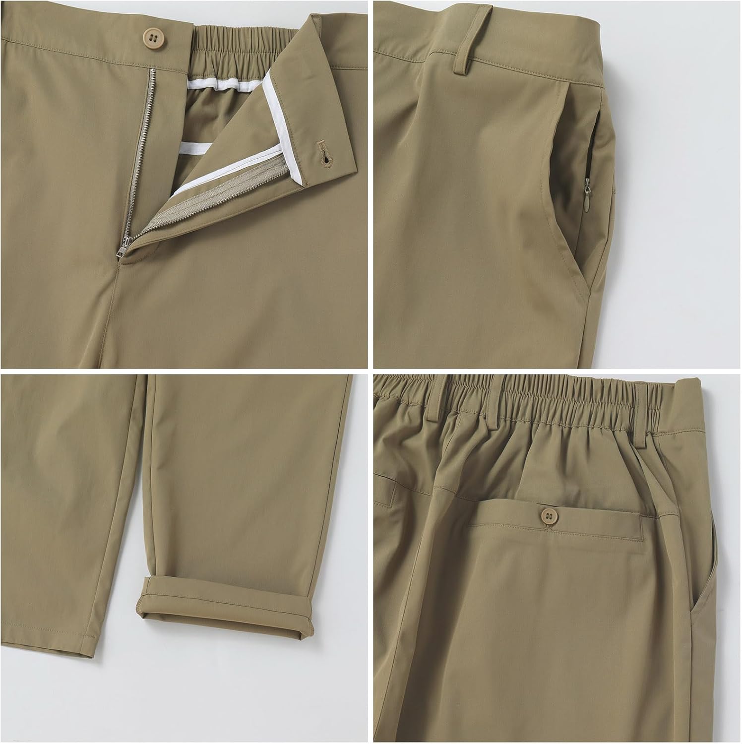 Men's Office Business Pants Quick-Drying Straight Leg Pants with Pockets Golf Work Pants - Image 6