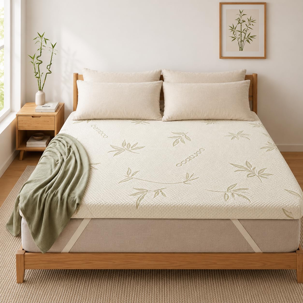 100% Natural Latex Mattress Topper with Removable Bamboo Zipper Cover | ECO-Institut Certified Organic Latex Medium Comfort | King Size - 78x72x2 Inches | 5 Year's Warranty-picture-23
