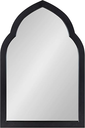 Miniatura 4 de Kate and Laurel Eileen Glam Espejo de pared arqueado, 20 x 30, negro, sofisticada decoración de pared bohemia