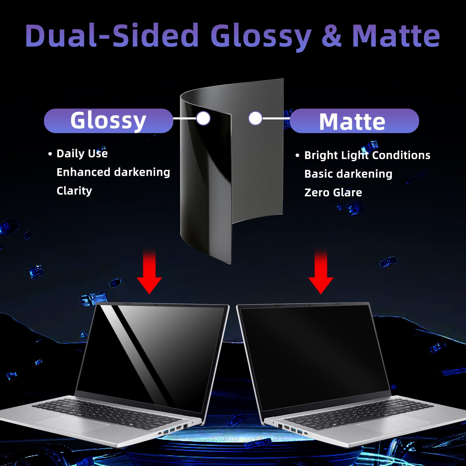 Filtro de Privacidad de 17,3 Pulgadas 16:9, Filtro de Pantalla Extraíble con HP/Dell/Acer/Asus, Anti Luz Anti-Reflejo Anti-Espía Privacy de Protector para Ordenador Portátil 17,3” (383*215)mm
