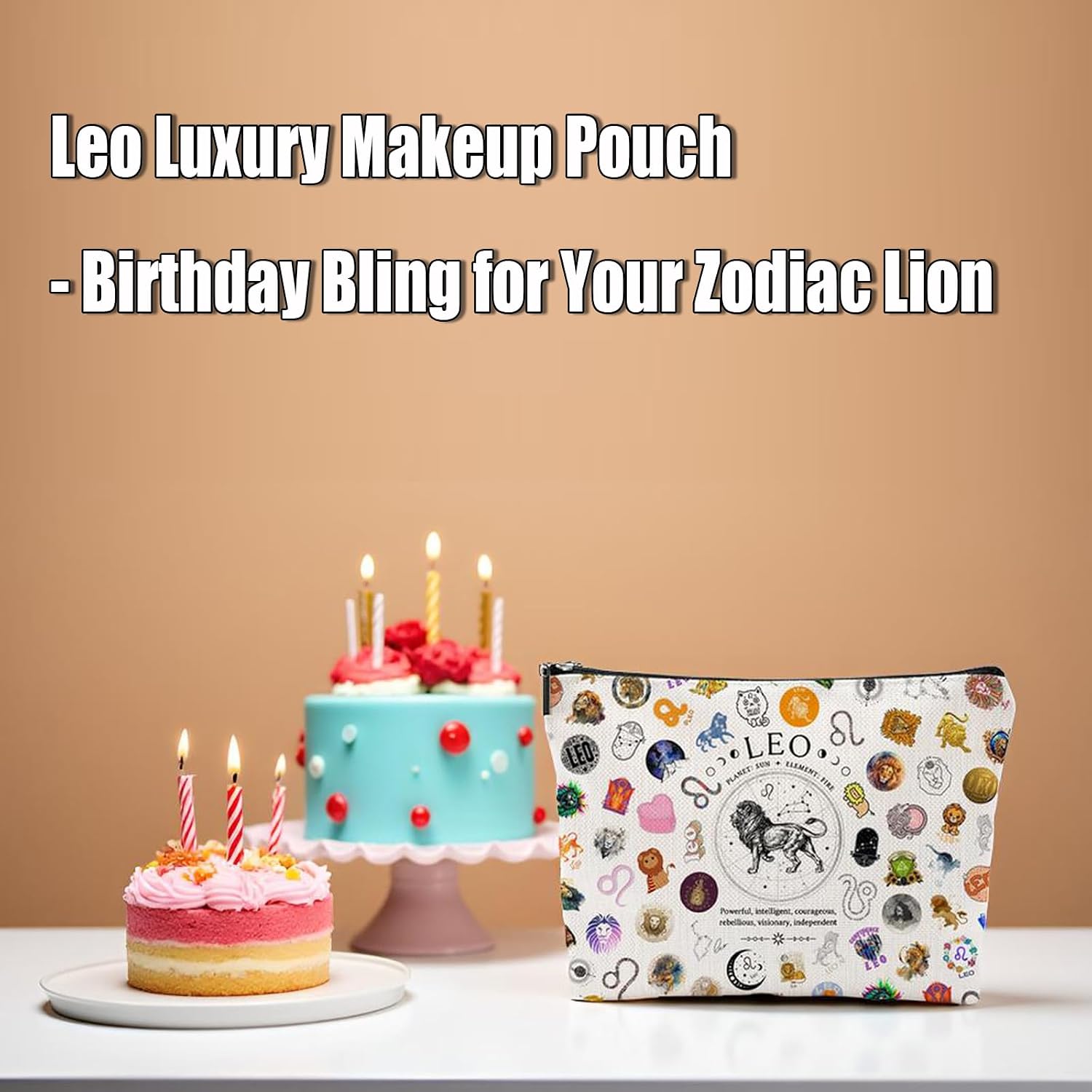 Leo Gifts for Women, Leo Zodiac Cosmetic Bag, August Birthday Gifts for Wome, Travel Makeup Bags, Leo Birthday Gifts for Women & Astrology Lovers image 3