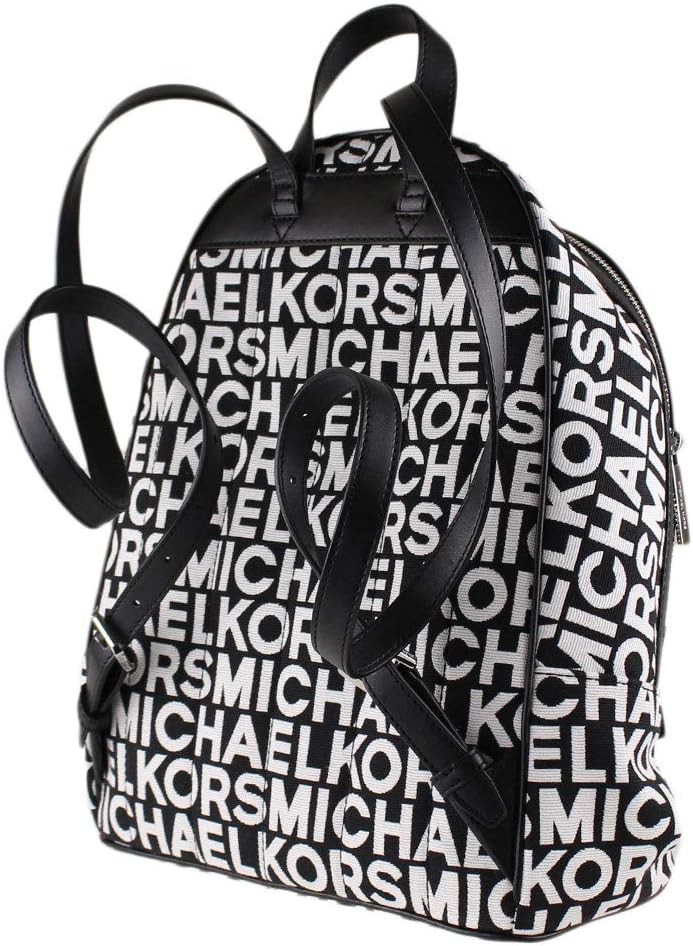 Michael Kors Kenly Black White Logo Graphic Large Backpack