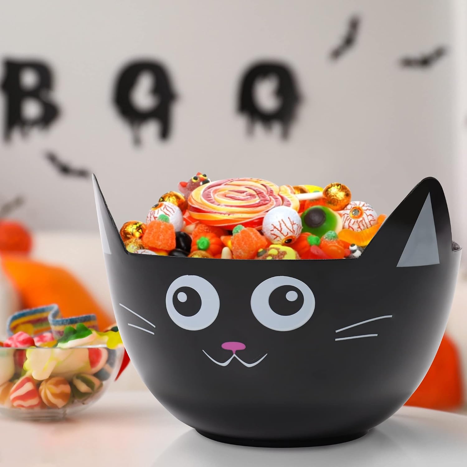 Zcaukya Halloween Plastic Trick Treat Candy Bowls, Set of 3