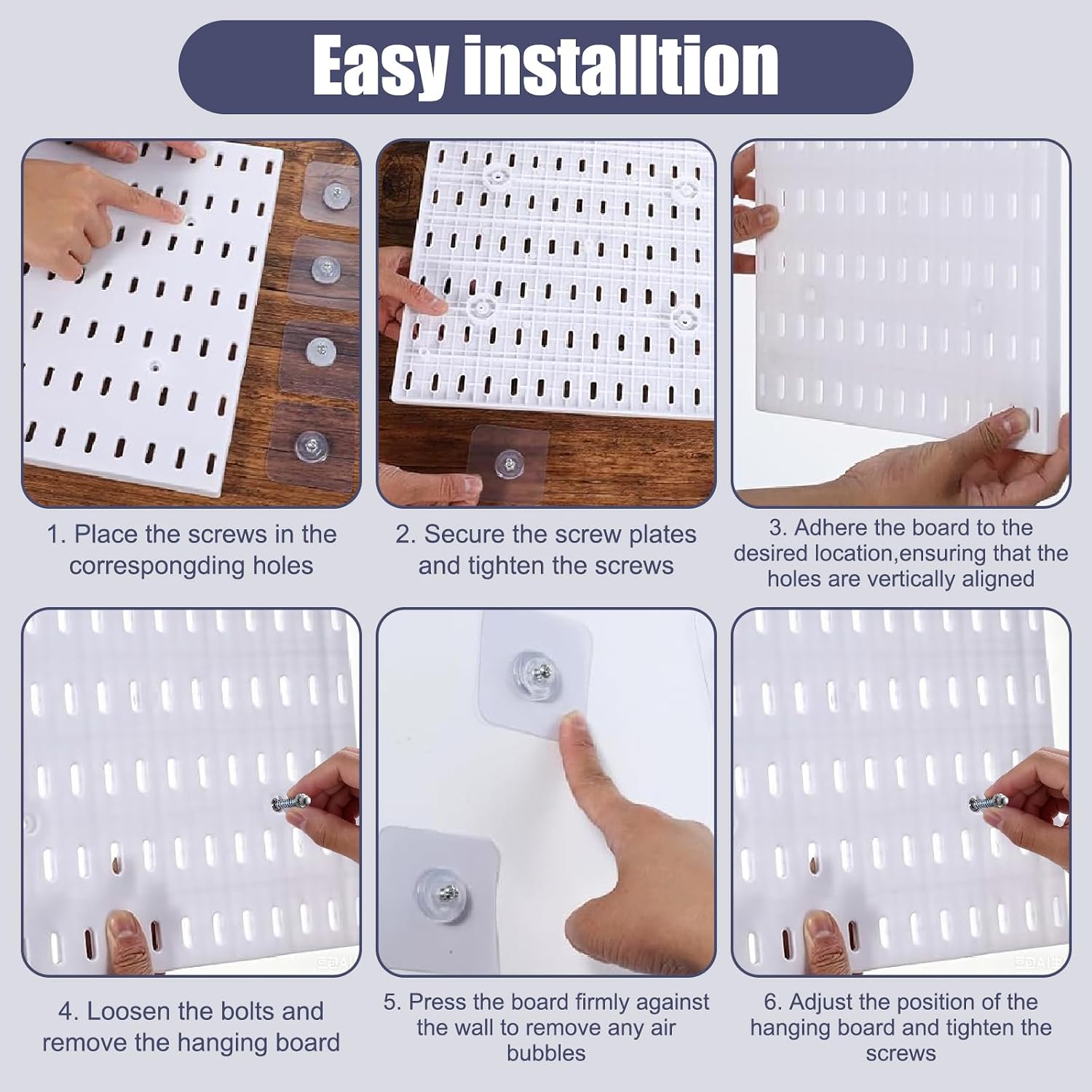 Pegboard Wall White Plastic Modular Storage Shelf Organizer Kit,3pcs Peg Board and 21 pcs Modular Hanging Accessories, Pegboard Display Stand for Kitchen,Home，Desk,Office,Room,Bathroom
