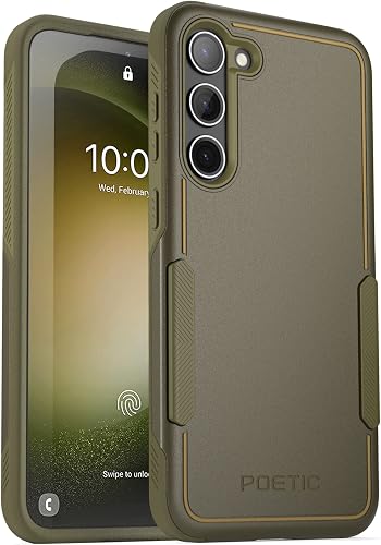 Poetic Neon Series Case Compatible with Galaxy S23 Plus 5G 6.7 inch, Dual Layer Heavy Duty Tough Rugged Lightweight Slim Shockproof Protective Cover Case, Military Green