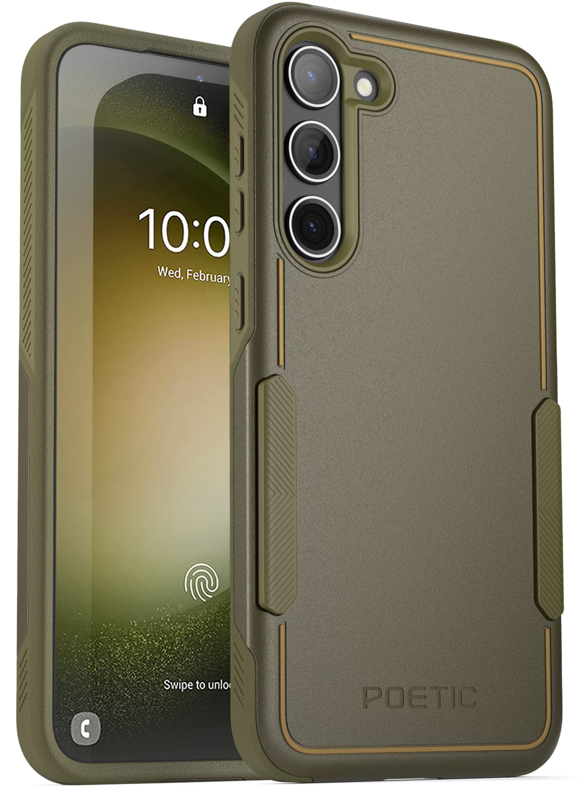 Poetic Neon Series Case Compatible with Galaxy S23 Plus 5G 6.7 inch, Dual Layer Heavy Duty Tough Rugged Lightweight Slim Shockproof Protective Cover Case, Military Green