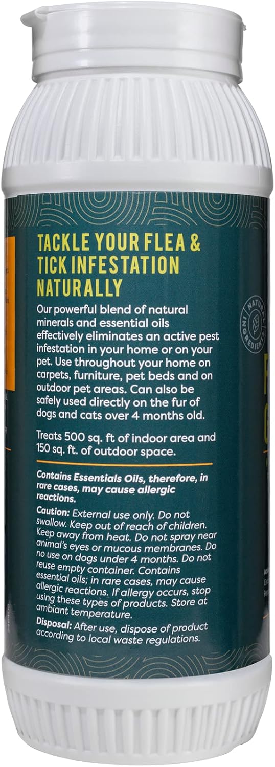 ALZOO Flea & Tick Cat Collar and Flea & Tick G+ Powder, 100% Plant-Based Active Ingredients