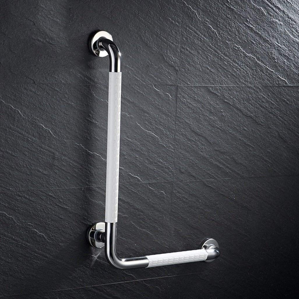 Barras de Apoyo en Forma de L para bañeras y duchas, pasamanos de baño de Acero Inoxidable Cromado Pulido, Soporte de Seguridad para Montaje en Pared, para Inodoro, para Personas m