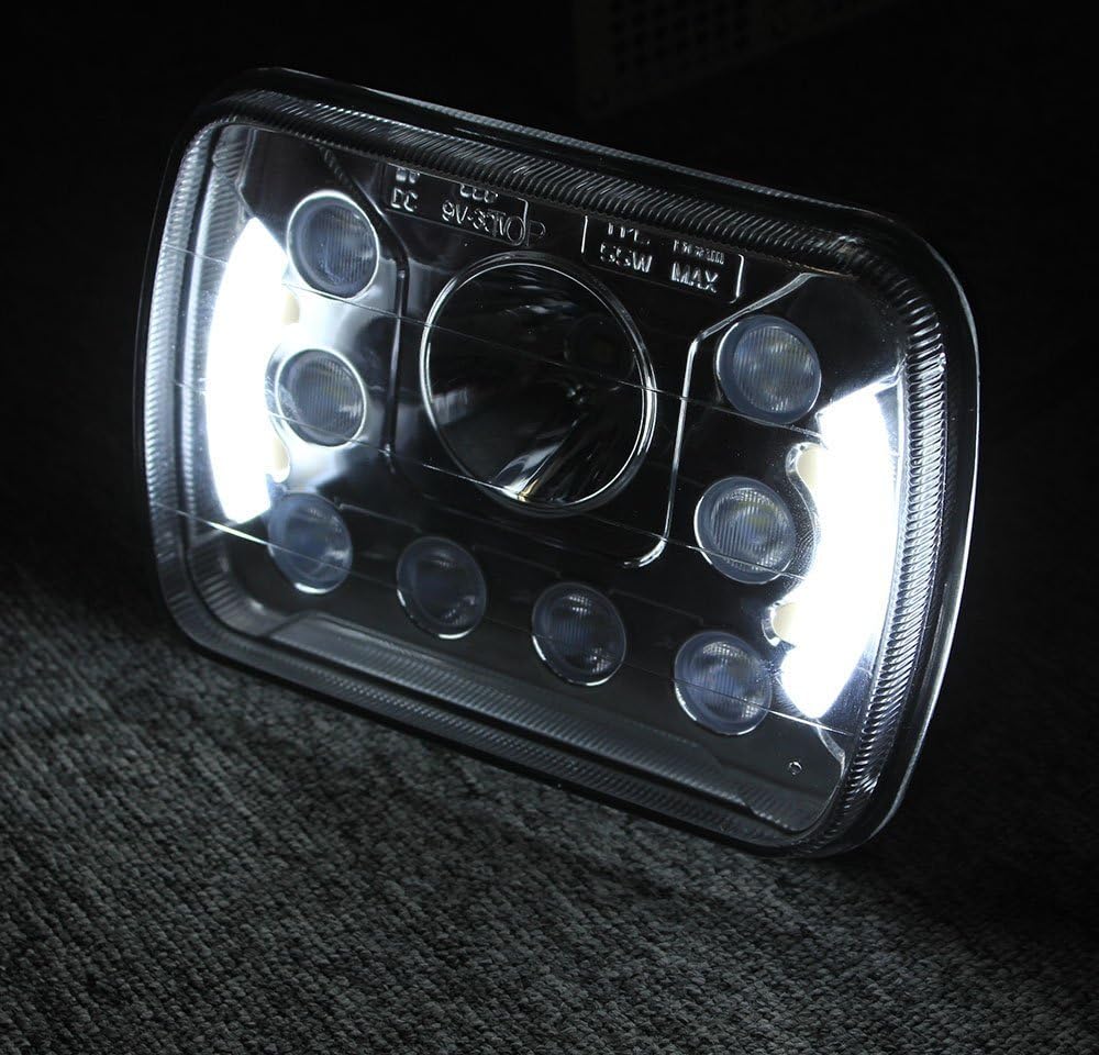 7x6 Dual Beam Clear Sealed LED Headlights w/DRL H6014 H6052 H6054 (1 Pc) LED6455