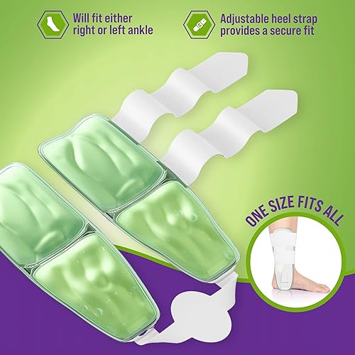 Miniatura 8 de MARS WELLNESS Paquete de 2 estabilizadores de tobillo de estribo de aire premium con terapia de frío de aire y gel, talla única