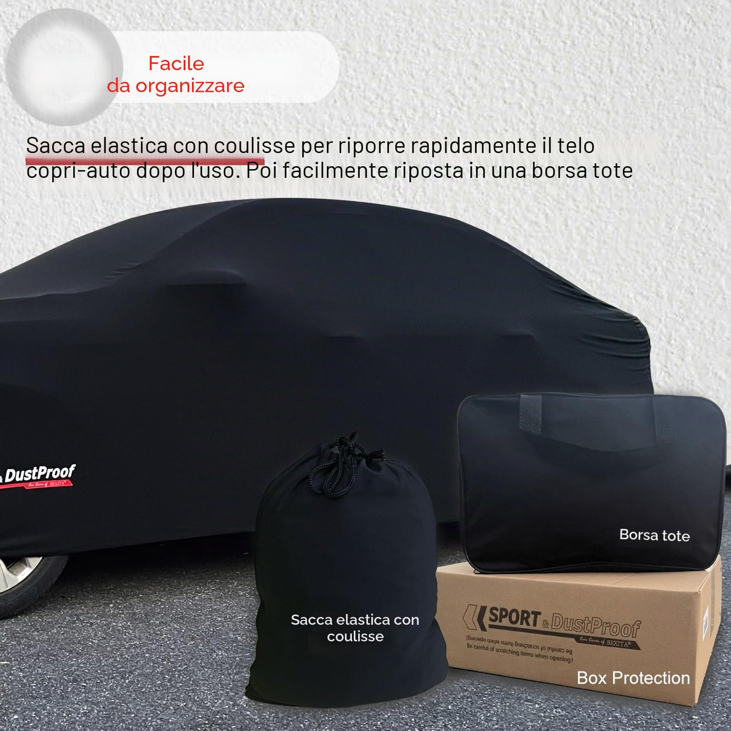 Telo Copriauto da Interno Elasticizzato, Protezione da Sporco e Polvere per Interni di lusso, Fodera Interna morbida, Traspirante, Antipolvere, Coperture Antipolvere Nere per Berline-L