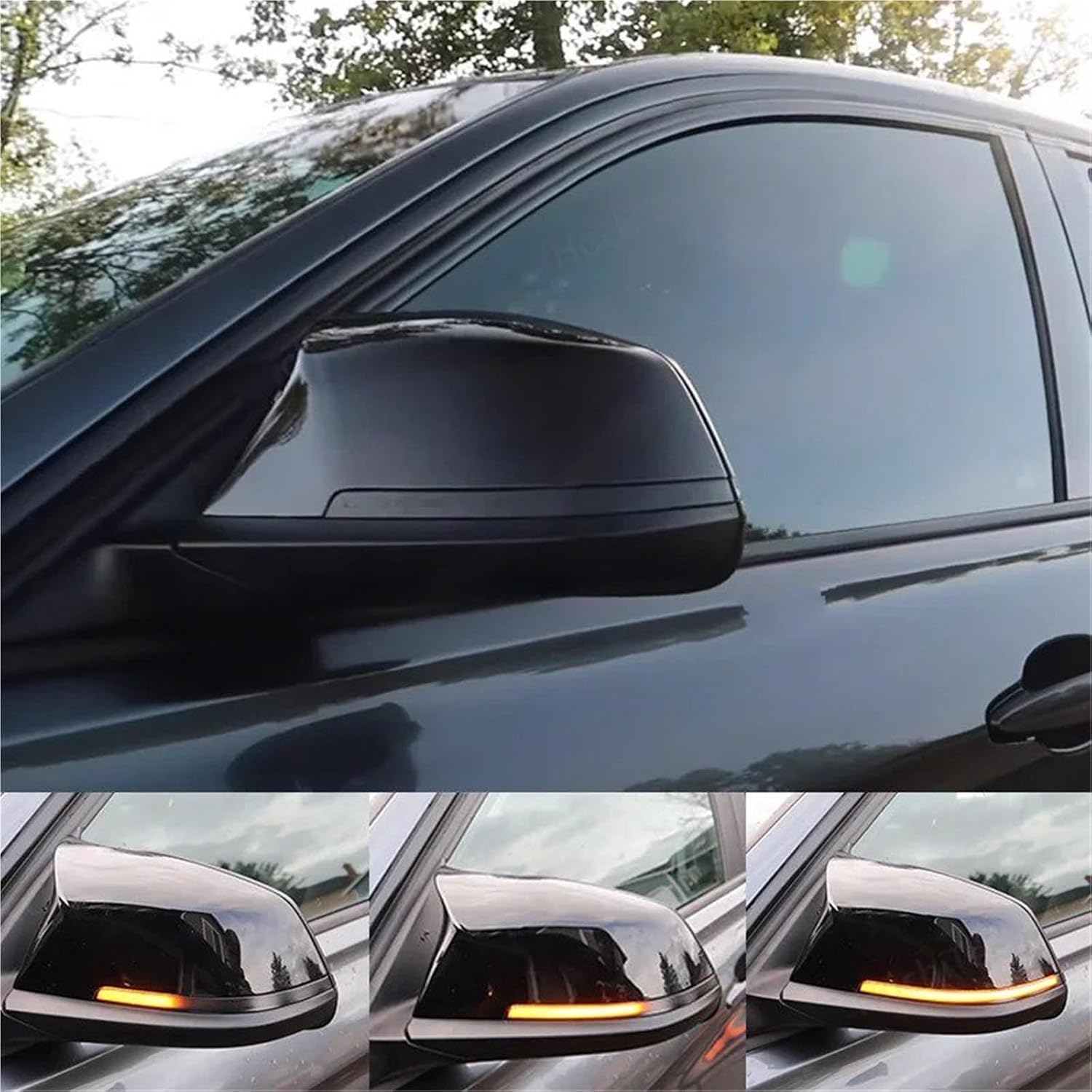 ブラック LED ダイナミックターンシグナルライトサイドミラー点滅ライト 1 2 3 4 X1 M シリーズ F20 F30 F31