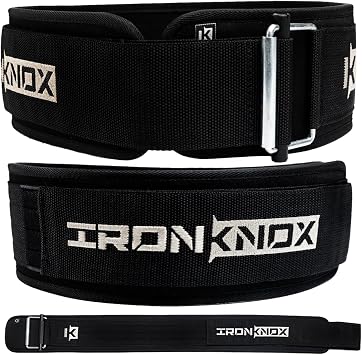 Premium Weight Lifting Belt, 4 Inch Weight Belt for Men and Women with Self Locking Metal Buckle for Maximum Support, Weightlifting Belt for Squat or Deadlift, Durable Gym Belt for Men