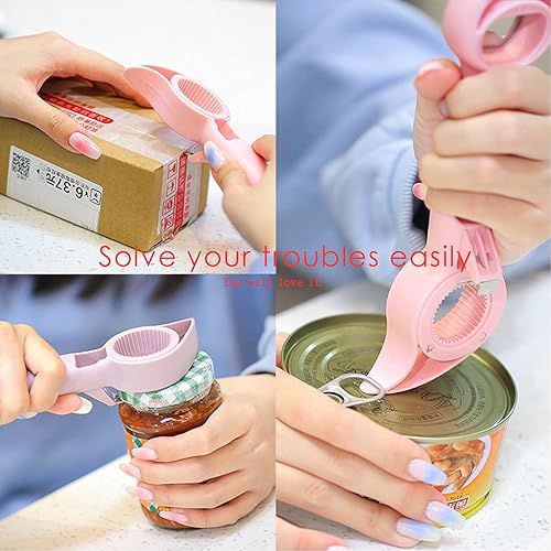 Miniatura 7 de Abridor de tarros botella multifunción 4 en 1 herramienta de cocina múltiple para tarros de gelatina vino cerveza y otros abridor de botellas para