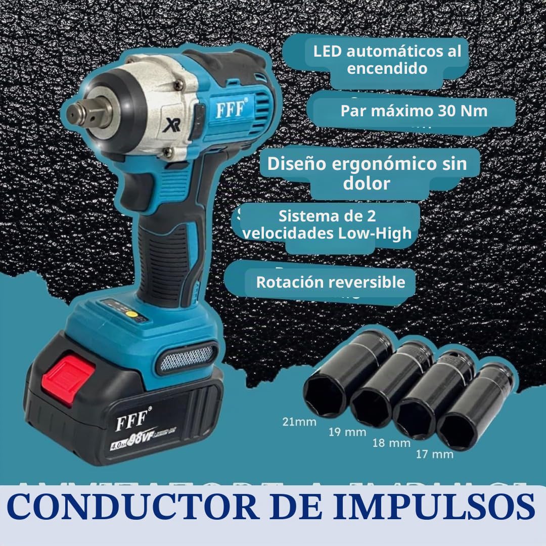 Kit de bricolaje profesional 4 en 1 con taladro y atornillador inalámbrico, taladro de percusión inalámbrico, amoladora angular inalámbrica, martillo perforador y taladro de percusión de 68 V