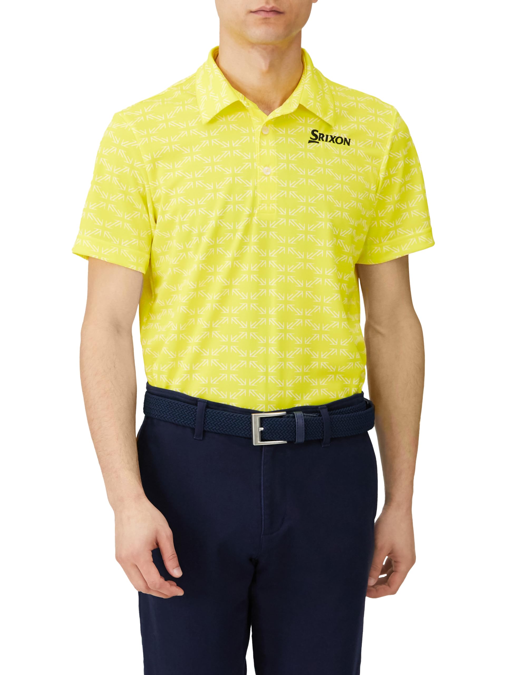 スリクソン(SRIXON) 半袖シャツ【松山英樹プロレプリカモデル】 ユニオンジャックパターン プリント SUNSCREEN クーリング効果 遮熱 吸汗速乾 UV CUT(UPF15) ゴルフ RGMXJA18メンズ