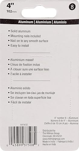 Miniatura 3 de HIllman 841632 - Clavo de aluminio fundido a presión negro de 4 pulgadas, número de casa 8