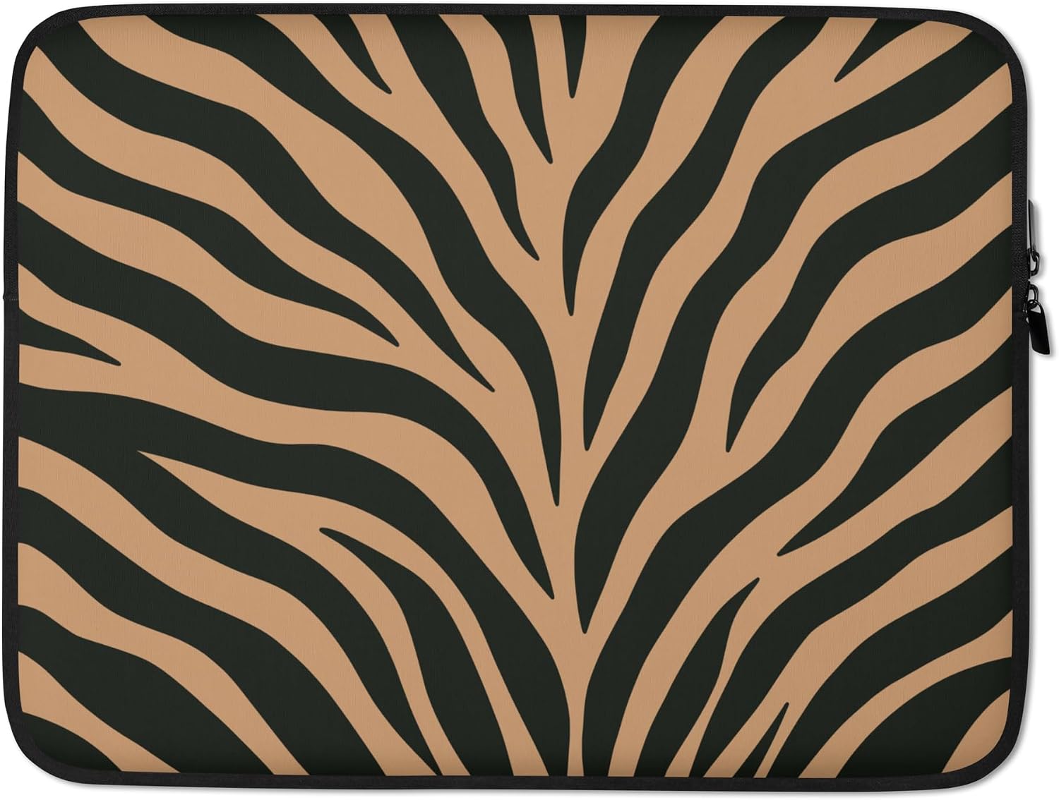 Tan and Black Zebra Stripe Safari Pattern Graphic Laptop Sleeve image 5
