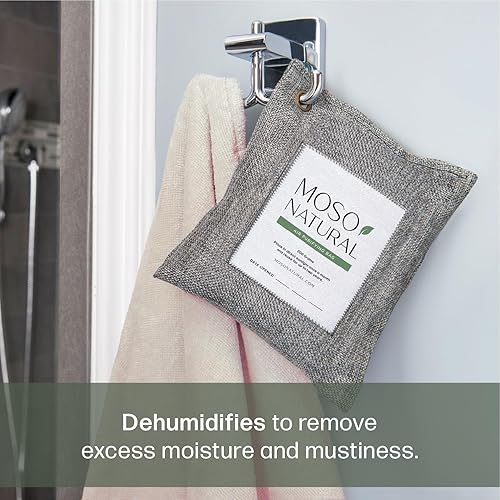 Miniatura 8 de Moso Natural Bolsa purificadora de aire de 7.05oz (paquete de 5). Un eliminador de olores sin olor para coches, armarios, baños, áreas de mascotas.