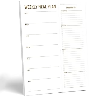 Weekly Meal Planner - Undated Magnetic Notepads with Grocery List, 7" x 9", 52 Weeks, Meal Planning Pad for Refrigerator Door with Tear-Off Shopping List, Food/Menu Organizer Notepad