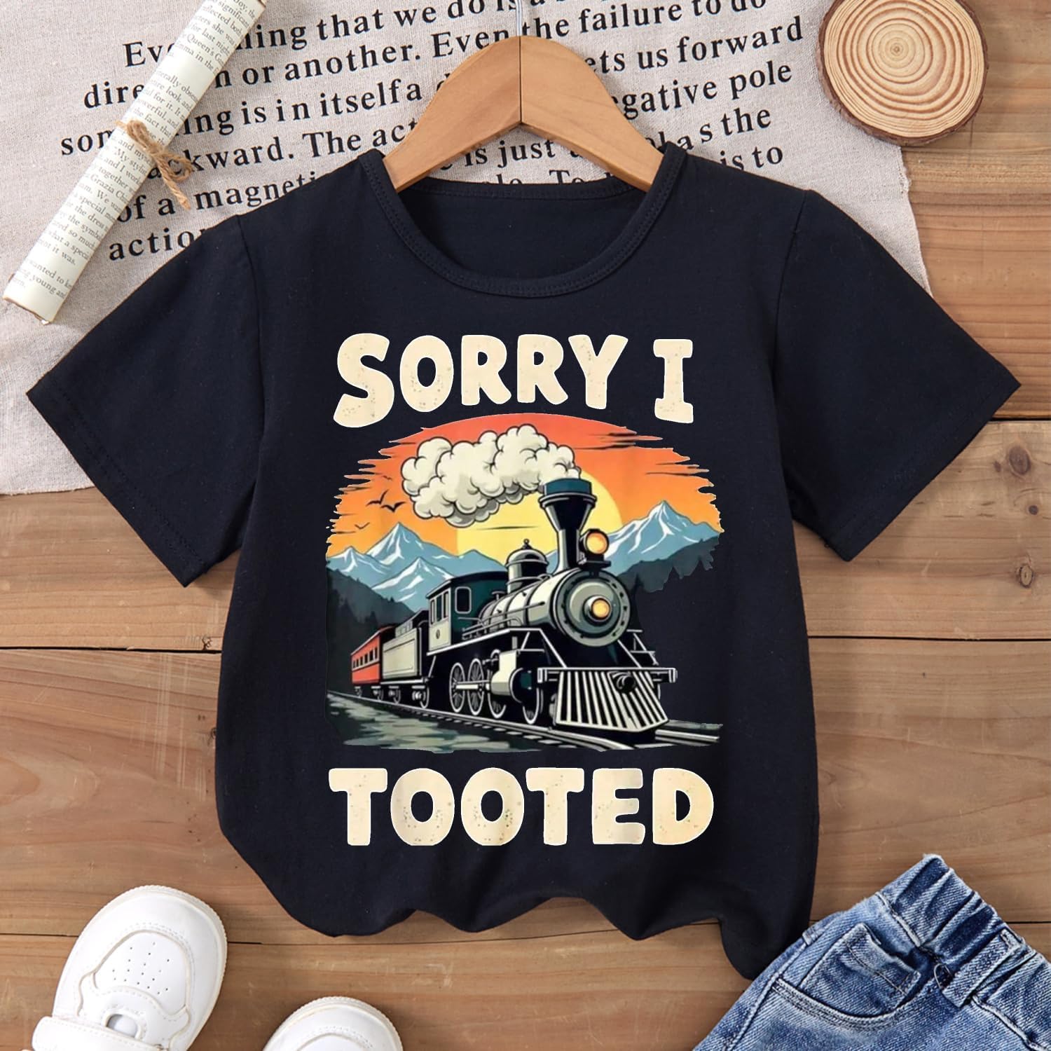 Train T Shirt Cotton Short Sleeve Crew Neck Undershirts T Shirts Boy Girl Toddler Kids Casual Daily Wear 2-8 Years