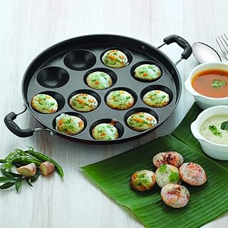 Golden Drops 12 Pit Appam Maker Premium Quality with Lid Chetty Paniyaram Pan Patra Tawa New Snack Maker