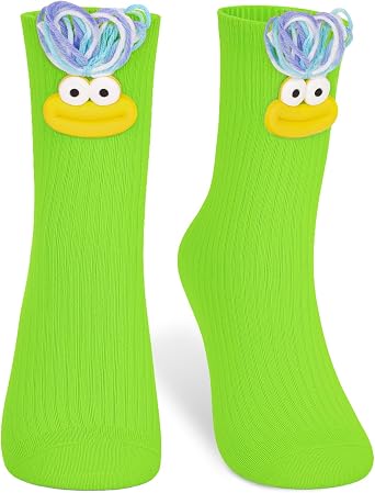 Crazy Socks for Kids Funny Novelty Silly Braid Hair Socks for Boys Girls Halloween Christmas Crazy Sock Day