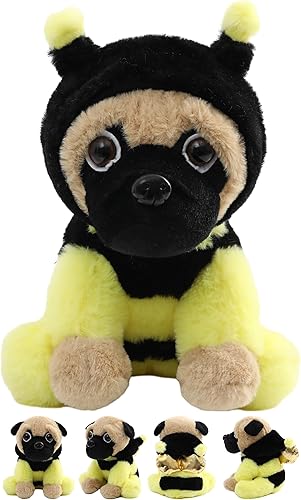 Pug de peluche, perro pug con lindo disfraz, divertidos juguetes de peluche, regalo para niños, parejas, de 10 pulgadas
