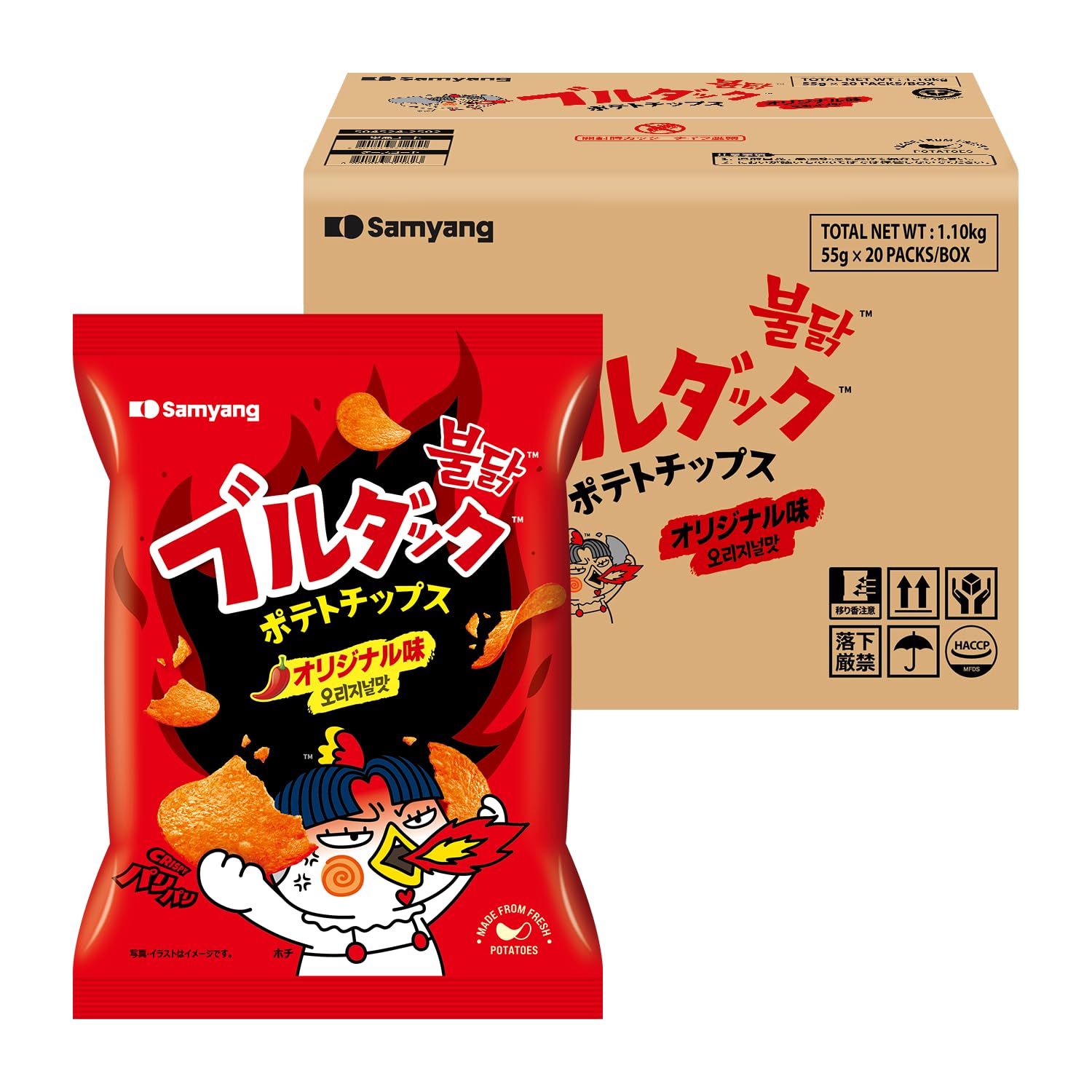 Amazon.co.jp: 【公式】ブルダックポテトチップス 20袋（オリジナル