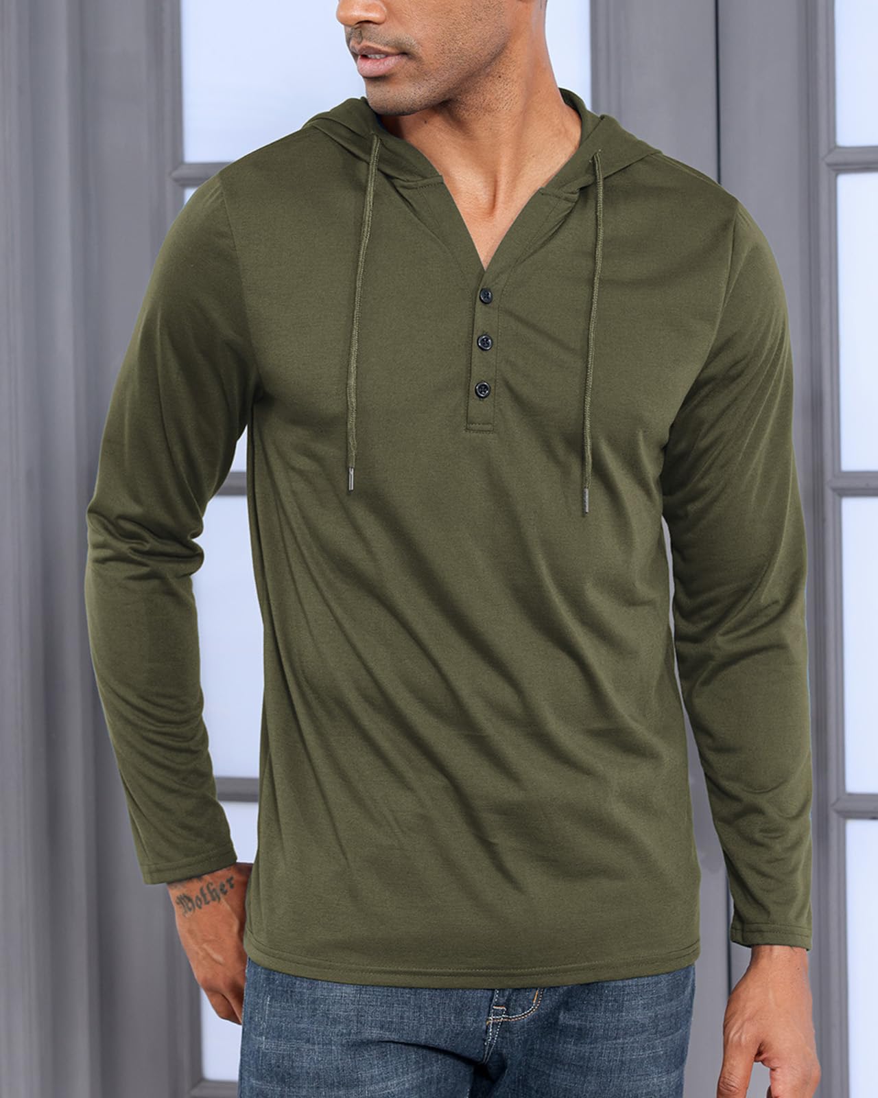 Cooleep Felpa Uomo con Cappuccio Estive T Shirt Maglietta Manica Corta Cotone Maglia da Uomo Casual Workout M-3XL