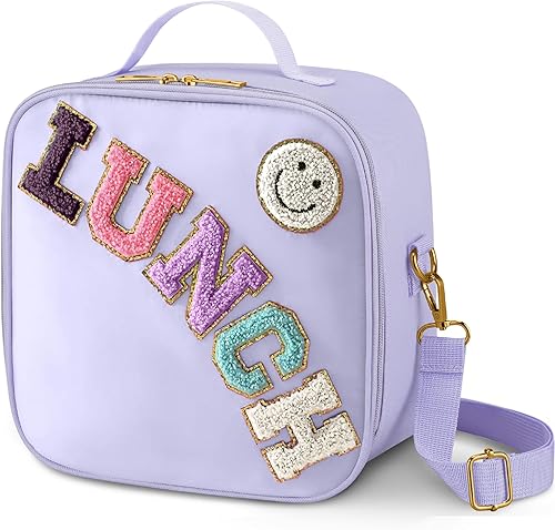 Bolsa de almuerzo reutilizable con aislamiento para niños, adolescentes y adultos con correa ajustable para el hombro, bolsa de almuerzo grande y