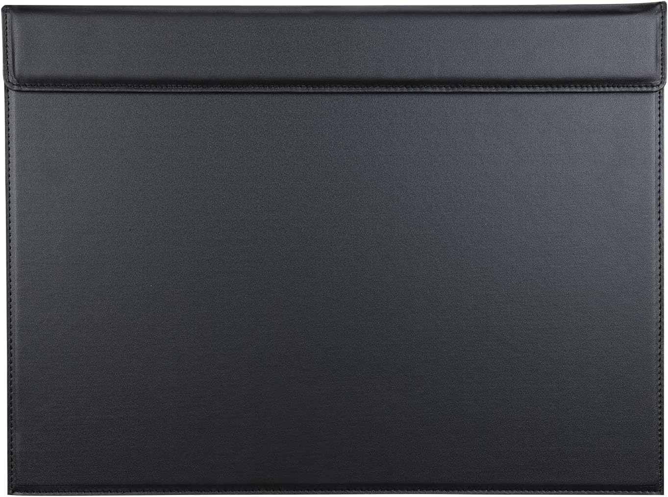 KINGFOM™ 18''x14'' Rectangle A3 PU Leather Desk Mat with Paper Clip (Black)
