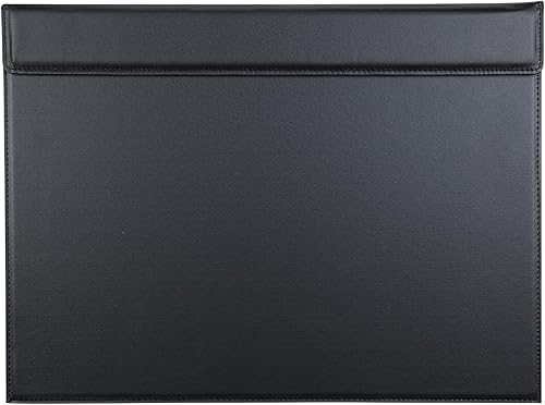 KINGFOM 18x14 Large Rectangle A3 Desk Writing Drawing Desk Pad Board Table Protector Mat with Paper Clip on Top Black