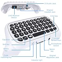 Vista 5 de FYOUNG Keyboard for Xbox Series X/S Controller, for Xbox One/S/Controller Gamepad, 2.4Ghz Mini QWERTY Keyboard Gaming Chatpad with Audio/Headset