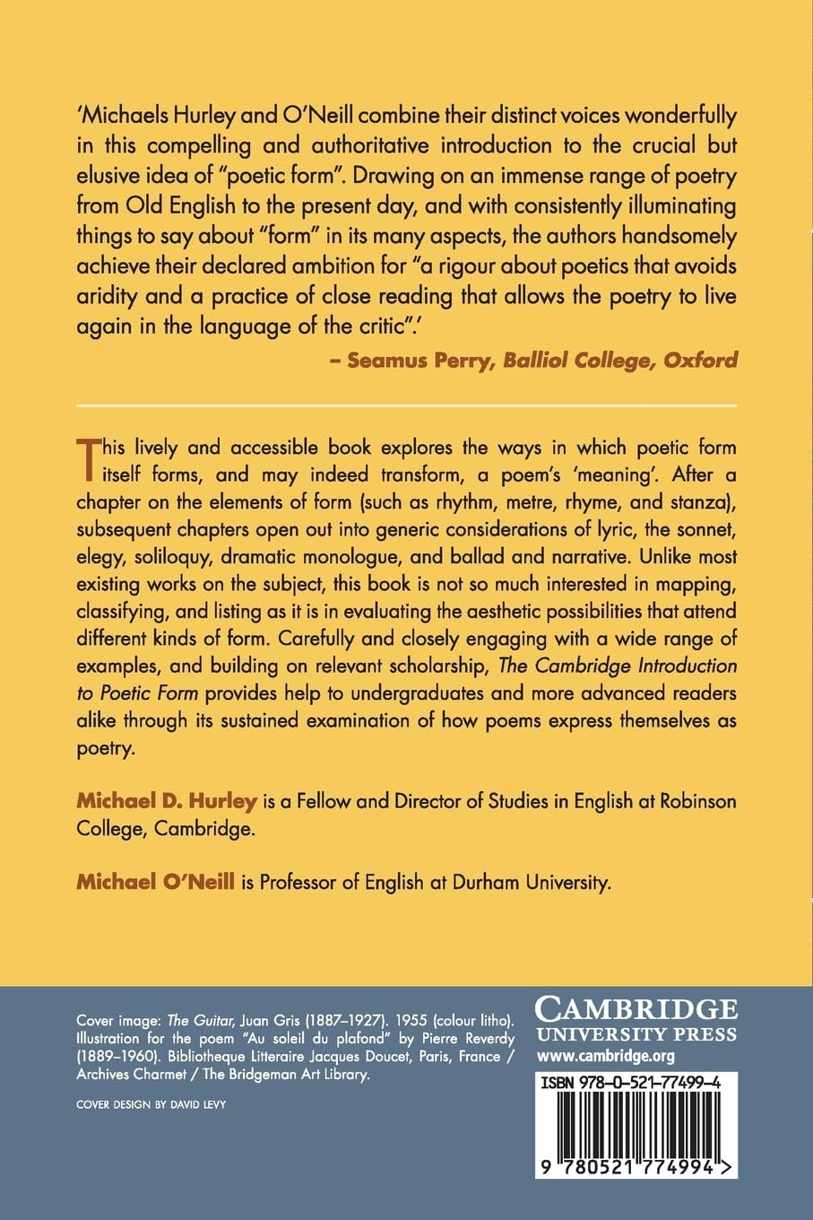 Poetic Form: An Introduction (Cambridge Introductions to Literature (Paperback))