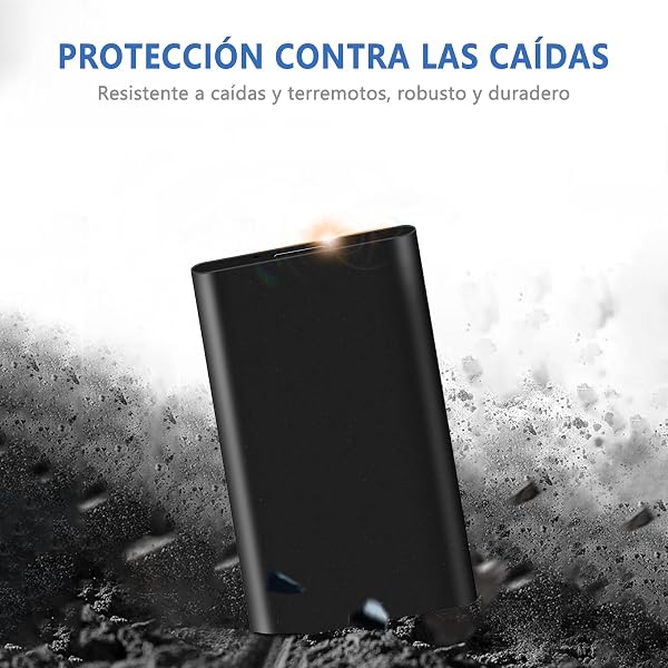 Watpot Disco Duro Externo 2TB Portátil, Resistente Al Agua y Los Golpes, para PC, TV, Ordenador de Escritorio y Windows -Negro - 4