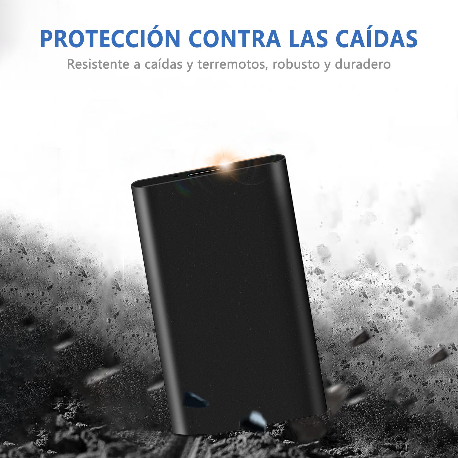 Watpot Disco Duro Externo 2TB Portátil, Resistente Al Agua y Los Golpes, para PC, TV, Ordenador de Escritorio y Windows -Negro - 5