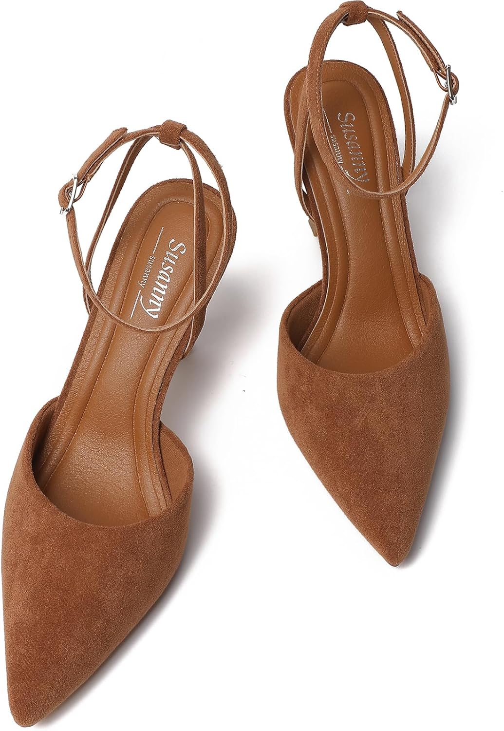 Susanny Heels for Women Stiletto Closed Pointed Toe Backless Dress Shoes High Heels Sexy Kitten Pumps Wedding Guest Party Dance Prom Dressy Comfort Shoes - Image 6