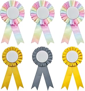 Paquete De 6 Insignias Coloridas, Insignias De Ganador, Insignias Decorativas, Adecuadas Para Inauguración De Escuela, Graduación, Boda, Fiesta