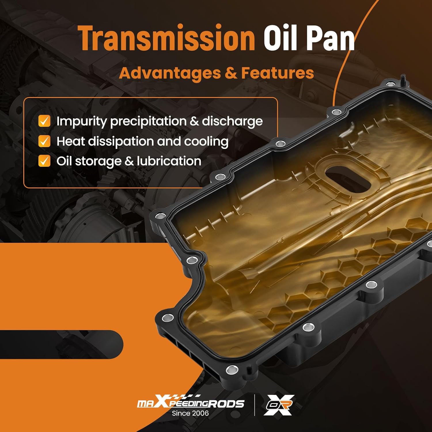 maXpeedingrods Transmission Oil Pan with Gasket Replaces 24265264 Compatible for Buick Enclave LaCrosse, for Chevrolet Impala Malibu Traverse, for Ford Edge Explorer