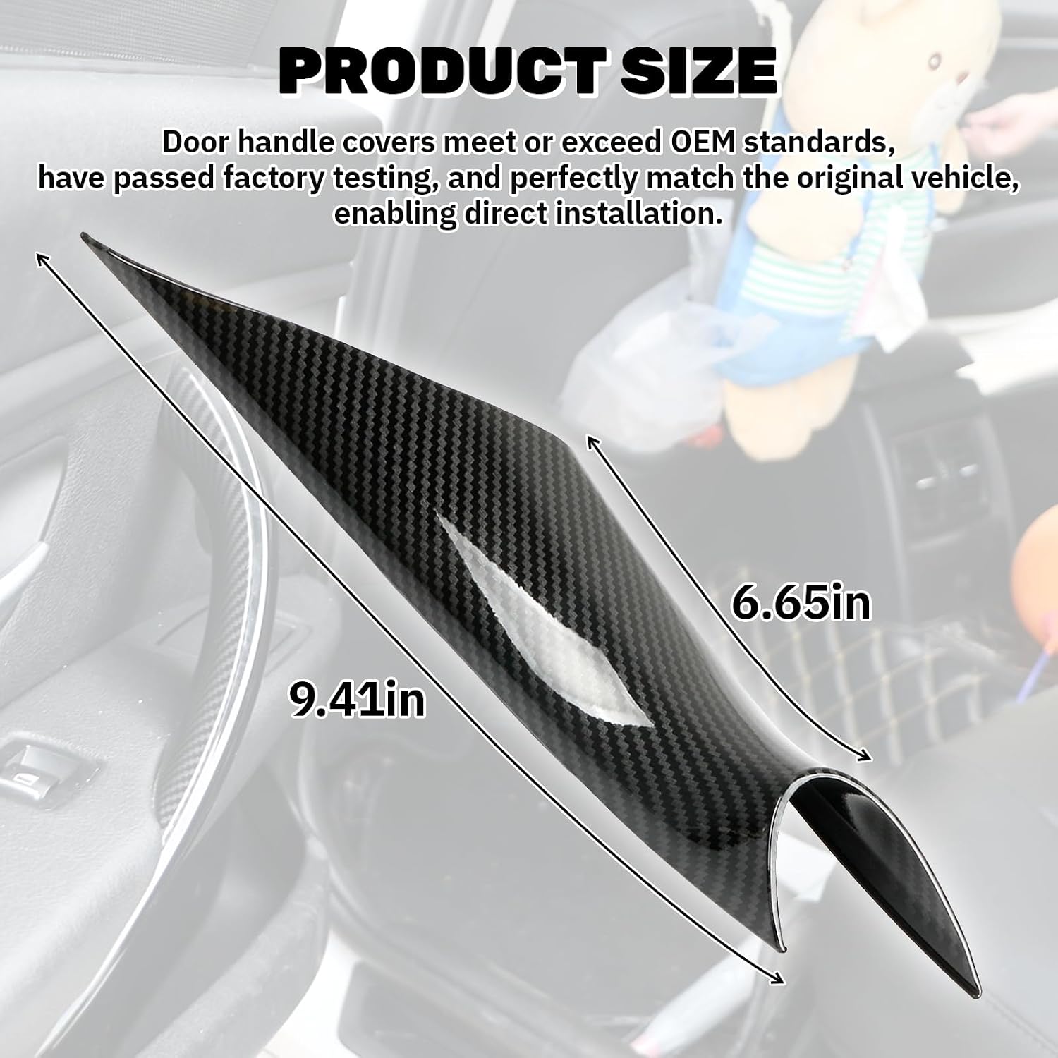 2 Pcs Carbon Fiber Texture Door Handle Covers Compatible with BMW 320,328,330,335,M3 F30/F31/F34/F80 3 Series 2012-2018 and 418,420,428,430,435,M4 F32/F33/F36/F82/F83 4 Series 2014-2017