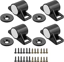 4Pcs Magnetic Door Catch, Black Magnetic Catches, Cupboard Door Magnets Heavy Duty Magnetic Cabinet Closures for Wardrobe, Cabinet, Drawer, Kitchen Furniture, Louver, Closet