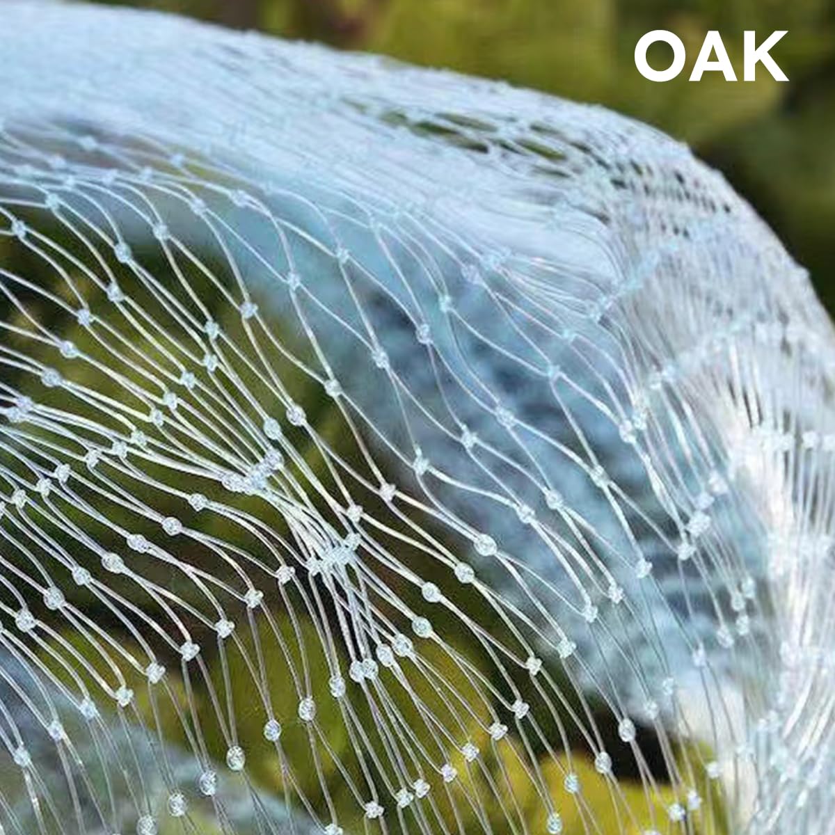 OAK Kattenbeschermingsnet voor balkon en raam, met zeer sterk nylon, zonder boren, voor balkon, 10 x 10 m, transparant, 10 x 10 m