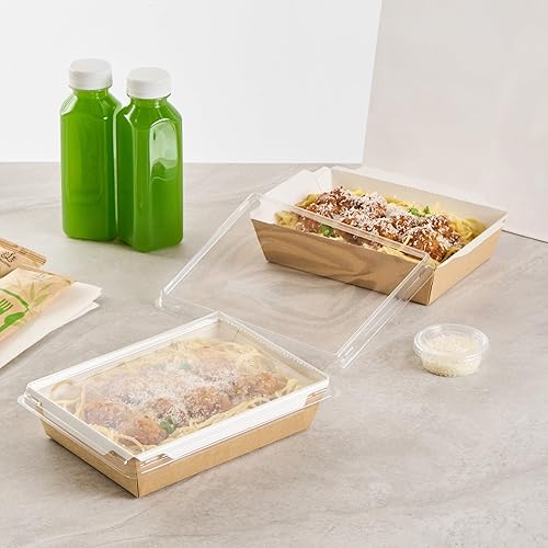 Miniatura 8 de Cafe Vision - Contenedores de comida para llevar de 34 onzas, 200 cajas desechables para almuerzo  Tapas transparentes que se venden por separado,